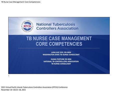 Tuberculosis Nurse Case Management: Core Competencies